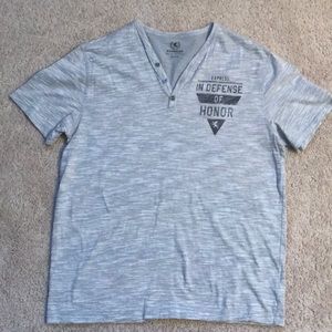 Express button-up V-neck Tee